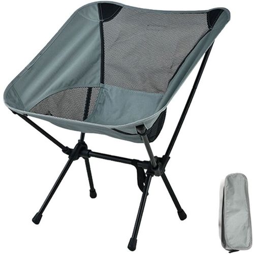Chaise Pliante Portable Grise Pour L'extérieur, Tabouret De Camping Pliable, Siège Compact Et Portable Avec Sac De Transport Pour La Randonnée, Le Réveil Et Les Voyages