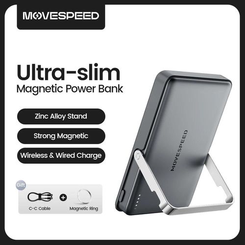Batterie Externe Magnétique S10pro, 10000mah, Sans Fil, Portable, Avec Support Pour Magsafe Powerbank Pour Iphone 16-Banque D'électricité Grise