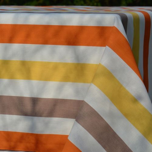 Nappe Coton Enduit Jaune Carrée 160 X 160 Cm