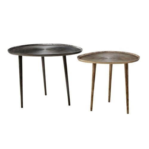 Bouts De Canapé En Aluminium Noir Et Bronze (X2)