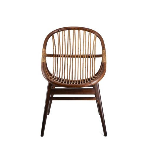 Fauteuil En Bois De Mindi Et Rotin