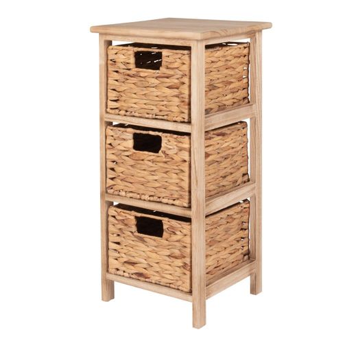 Petit Meuble De Rangement 3 Tiroirs En Paille