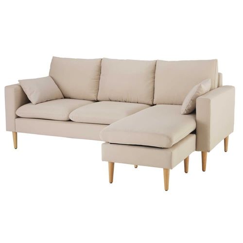 Canapé D'angle 3/4 Places Beige