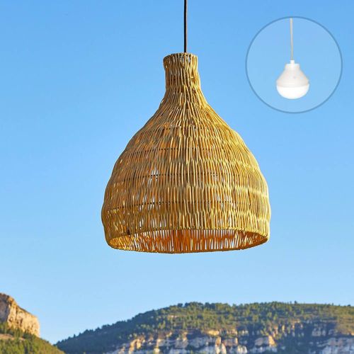 Suspension Nomade Rotin Bois H38cm