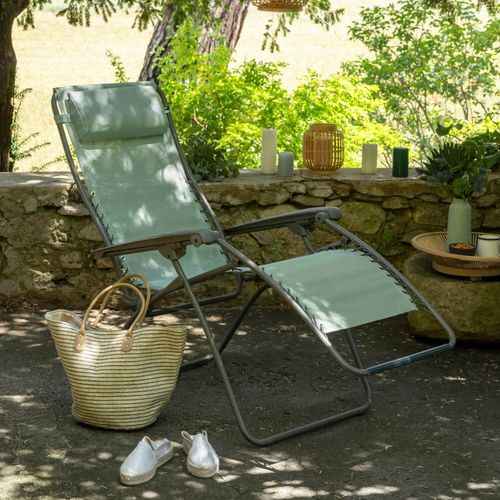 Fauteuil Relax Zéro Gravité En Acier Vert L87xl67xh115