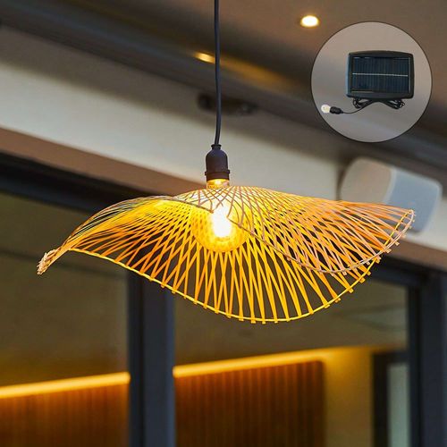 Suspension Solaire Bohème Bambou Beige D55cm