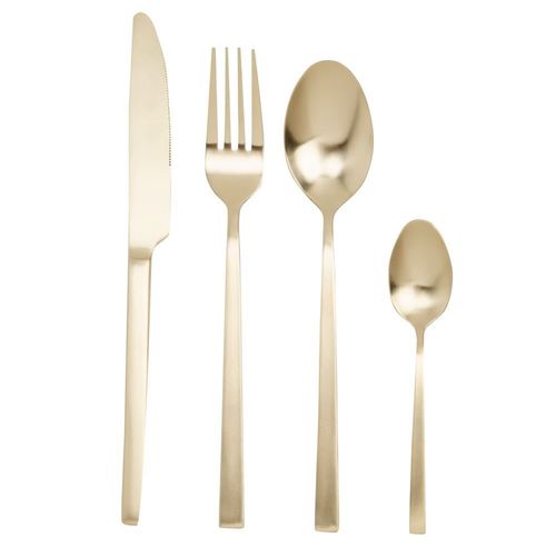 Coffret Couverts (X24) En Acier Doré