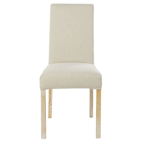 Housse De Chaise En Chenille Écru, Compatible Chaise Margaux
