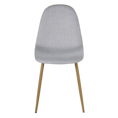 Chaise En Tissu Recyclé Gris Clair Et Pieds En Acier Imitation Chêne