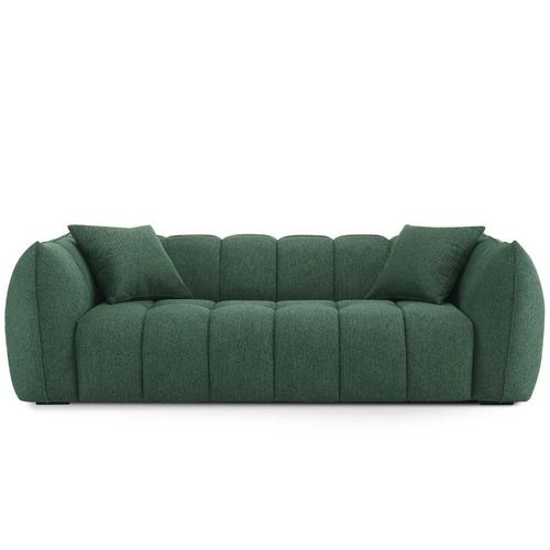 Canapé Droit 3 Places En Tissu Vert