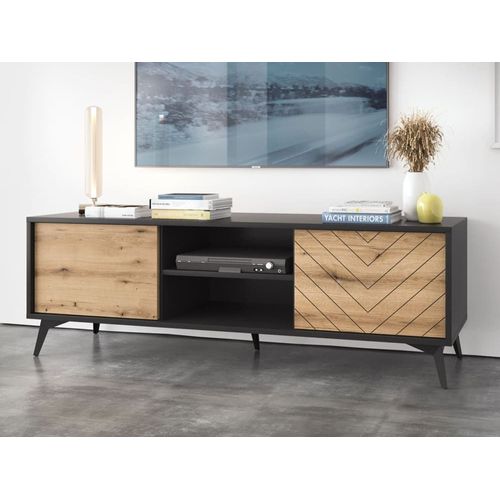 Meuble Tv Style Industriel 154 Cm Bois / Noir