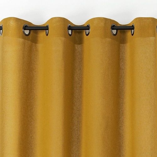 Voilage Uni Melisse Coton Jaune 140x240 Cm