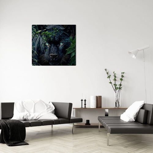 Tableau sur verre panthère 30x30