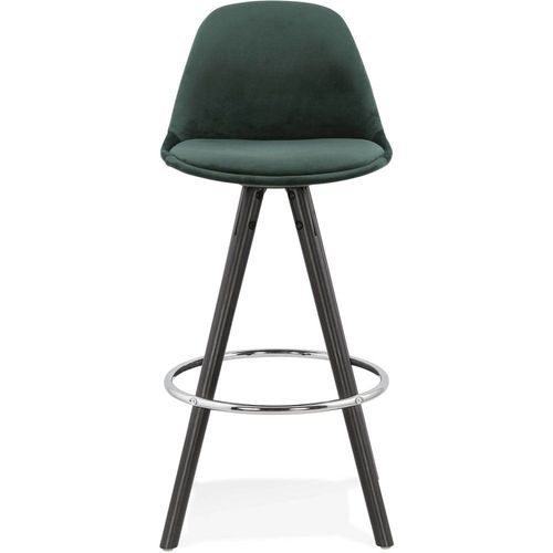 Tabouret De Bar Tissu Vert H. Assise 65 Cm Rembourré
