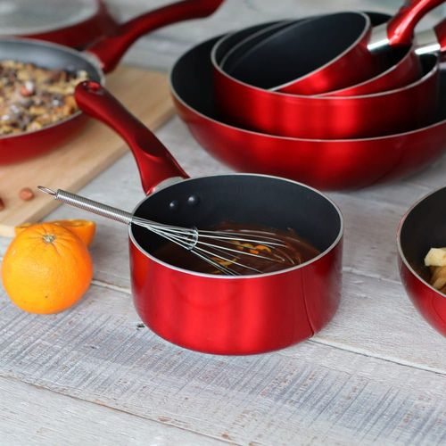 Batterie De Cuisine 7 Pièces Aluminium Rouge - Tous Feux