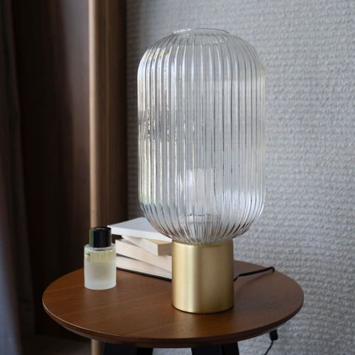 Lampe En Verre Cannelé