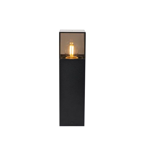 Lampadaire Extérieure Noire Abat-Jour Fumé 30 Cm