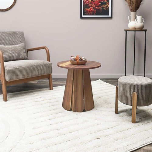 Table D'appoint En Mdf Aspect Noyer