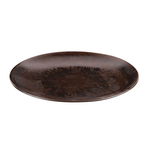 Lot De 6 Assiettes À Dessert 21 Cm Marron En Grès