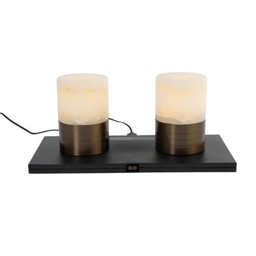 Lot De 2 Lampes De Table Bronze Foncé Rechargeables