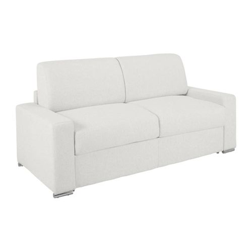 Canapé Convertible Simili Cuir 3 Places Blanc