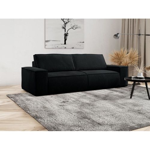 Canapé Convertible Velours 4 Places Noir