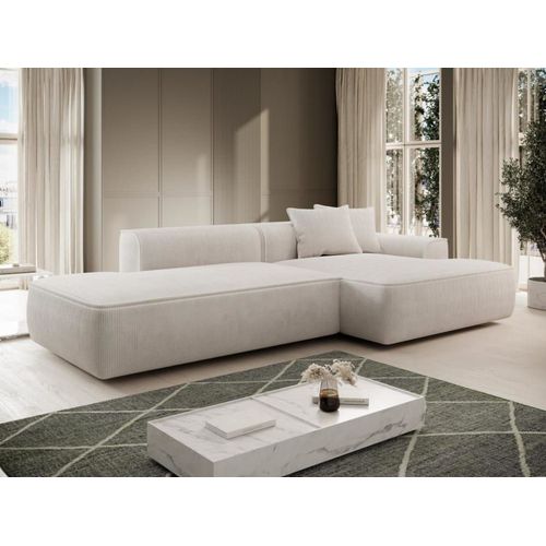 Canapé D'angle Velours 5 Places Beige