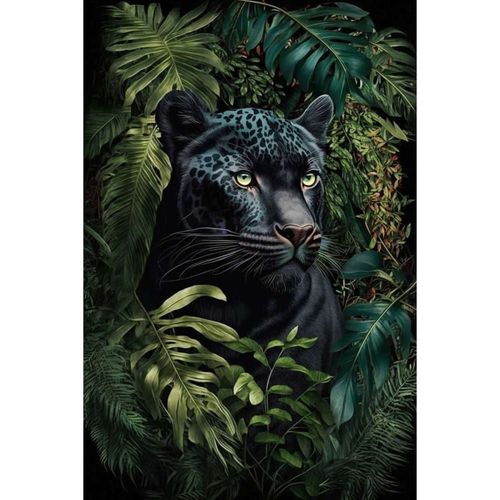 Tableau sur toile panthère noire 30x45