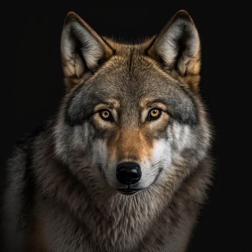 Tableau sur toile portrait loup 90x90
