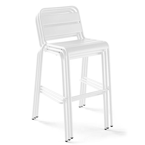 Chaise De Bar Haute En Métal Blanc