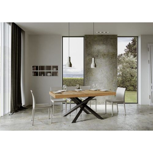 Table Extensible 90x180/284 Cm Effet Bois Chêne Nature