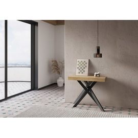 Console Extensible 90x40/300 Cm Effet Bois Chêne Nature