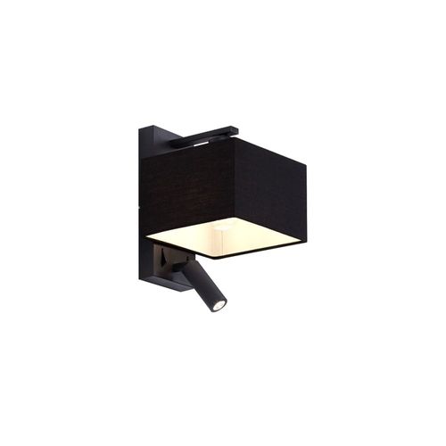 Applique Carrée Noire Moderne Avec Liseuse