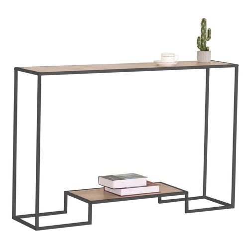 Console Moderne 2 Niveaux Décor Chêne L120cm