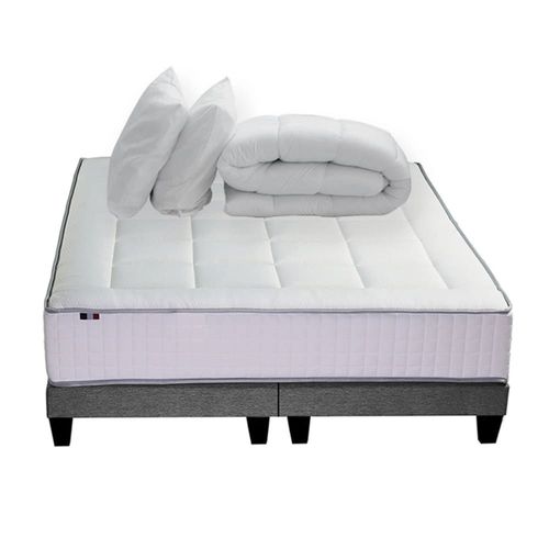 Pack matelas sommier oreiller couette 160x200