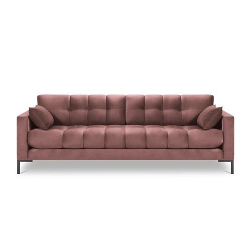 Canapé 4 Places En Tissu Velours Rose