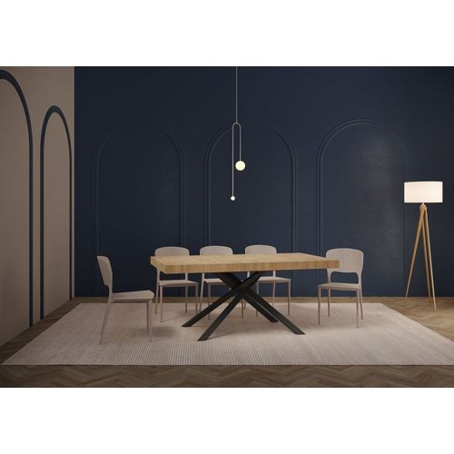 Table Extensible 90x180/284 Cm Effet Bois Chêne Nature