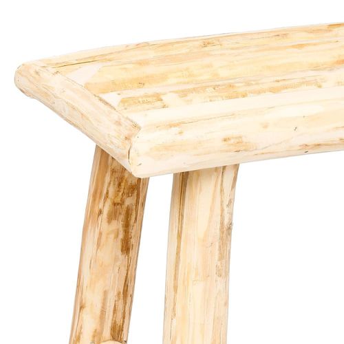Tabouret D'appoint Nature En Bois De Peuplier 24x34x31cm