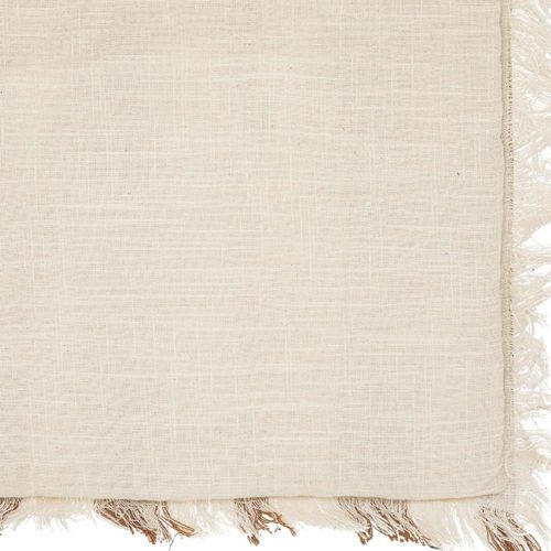 Matelas d'assise uni et à franges coton ivoire 60x180cm