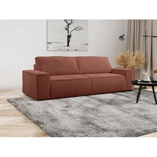 Canapé Convertible Velours 4 Places Rose