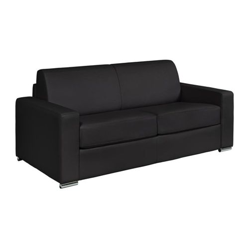 Canapé Convertible Cuir 3 Places Noir