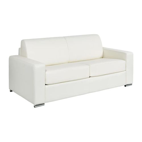 Canapé Convertible Cuir 3 Places Blanc