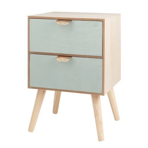 Petit Meuble De Rangement 2 Tiroirs En Velours Et Métal