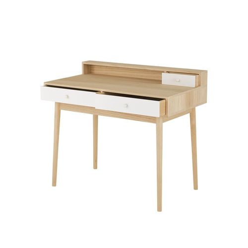 Bureau 3 Tiroirs Blanc