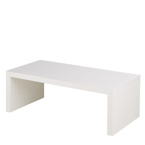 Table Basse Blanche À Carreaux L110