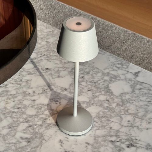 Lampe De Table Sans Fil Aluminium Gris H20cm