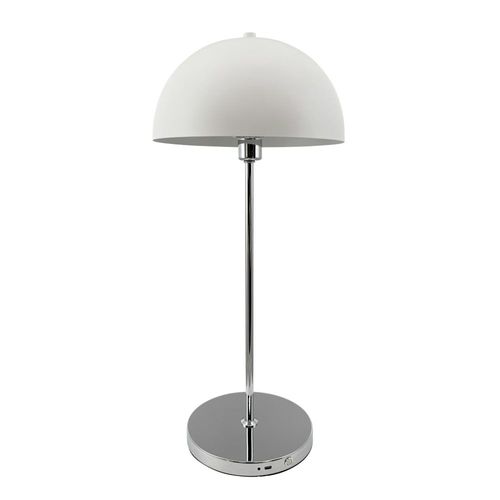 Lampe À Poser En Métal Blanc Et Chrome