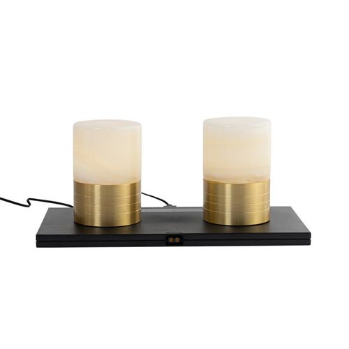 Ensemble 2 Lampes De Table Dorées Rechargeables