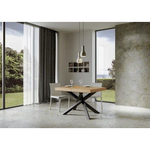 Table Extensible 90x130/390 Cm Effet Bois Chêne Nature