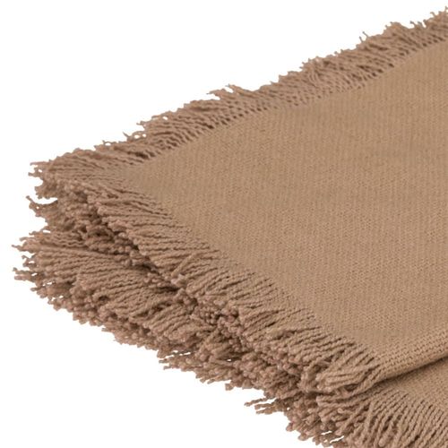 Serviette De Table À Franges X 2 Coton Lin 40x40 Cm
